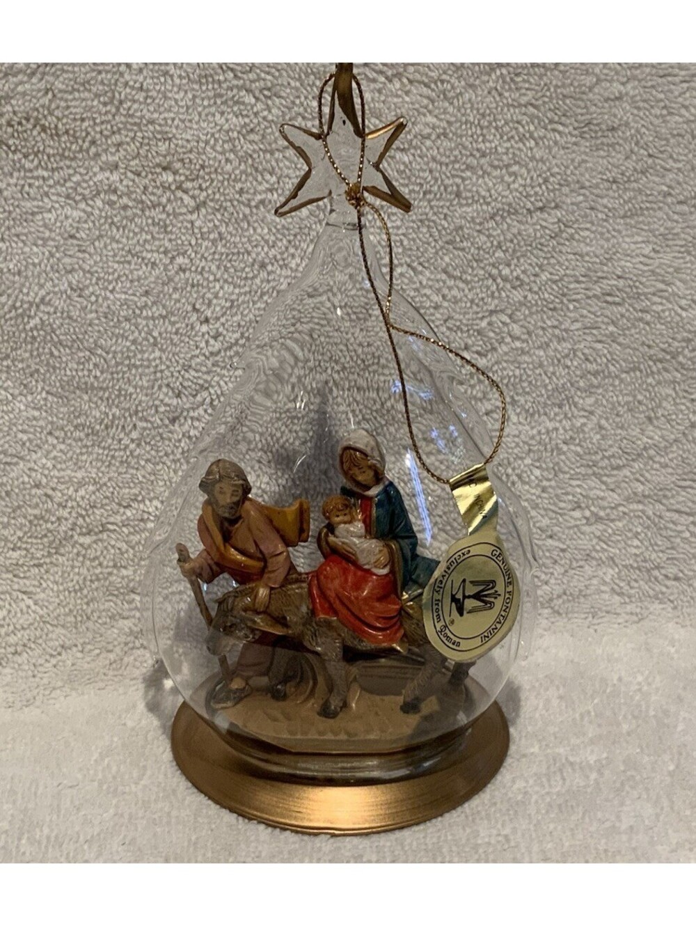 Fontanini 6” Christmas/Holiday Hand Blown Ornament with Nativity Inside